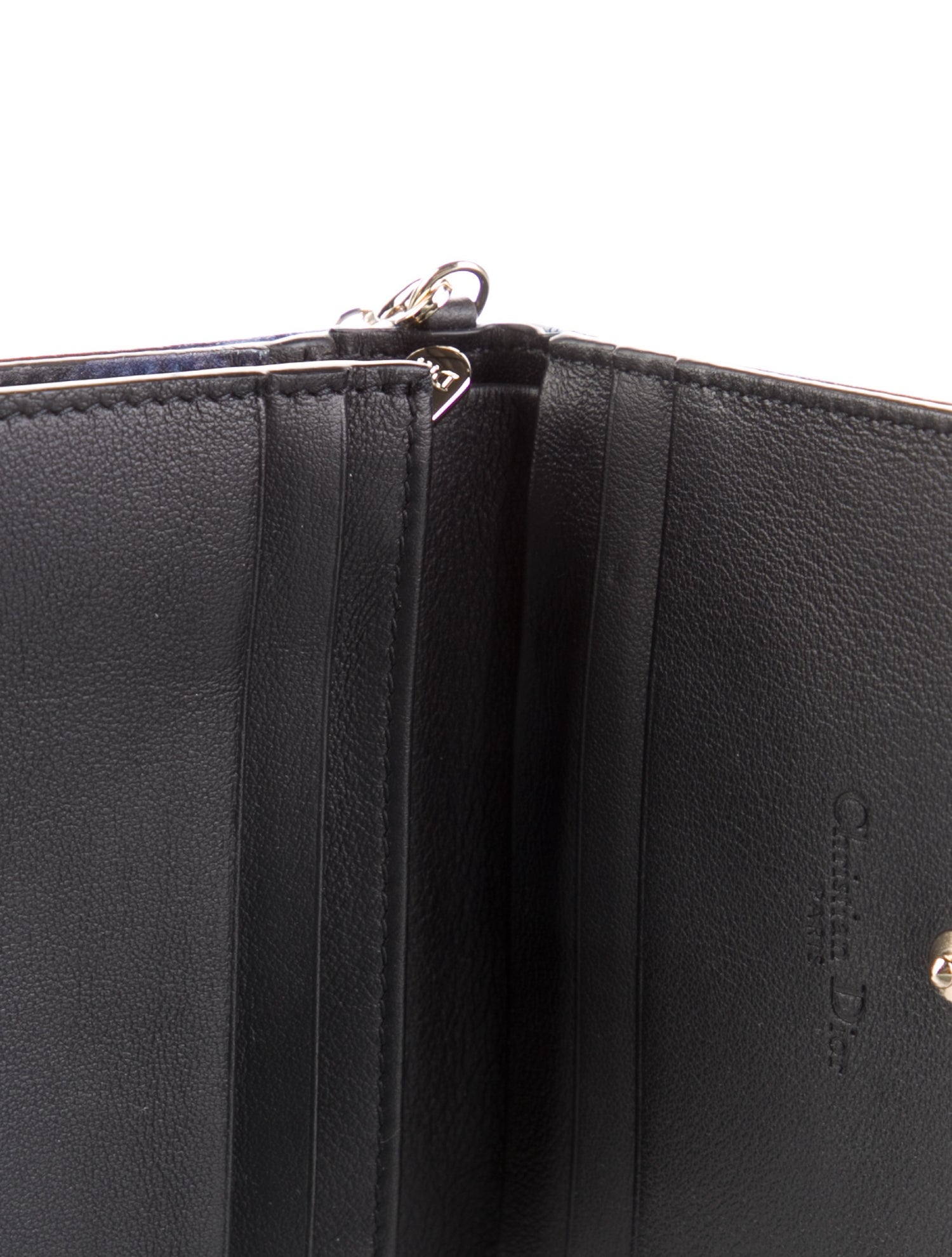 Christian Dior Leather Tweed Pattern Bifold Wallet